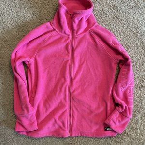 Calvin Klein Performance Fleece Jacket Women's Medium Hot Pink Funnel Neck Zip